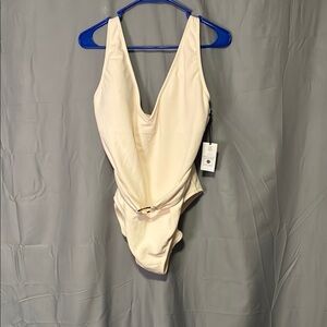 Shade & Shore Cream One Piece Bathing Suit